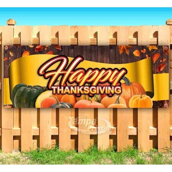 New Happy Thanksgiving Fabric Sign, Background, Decor - Picture 4 of 6